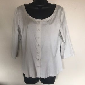 Eileen Fisher iridescent silk - taupe. Size M.